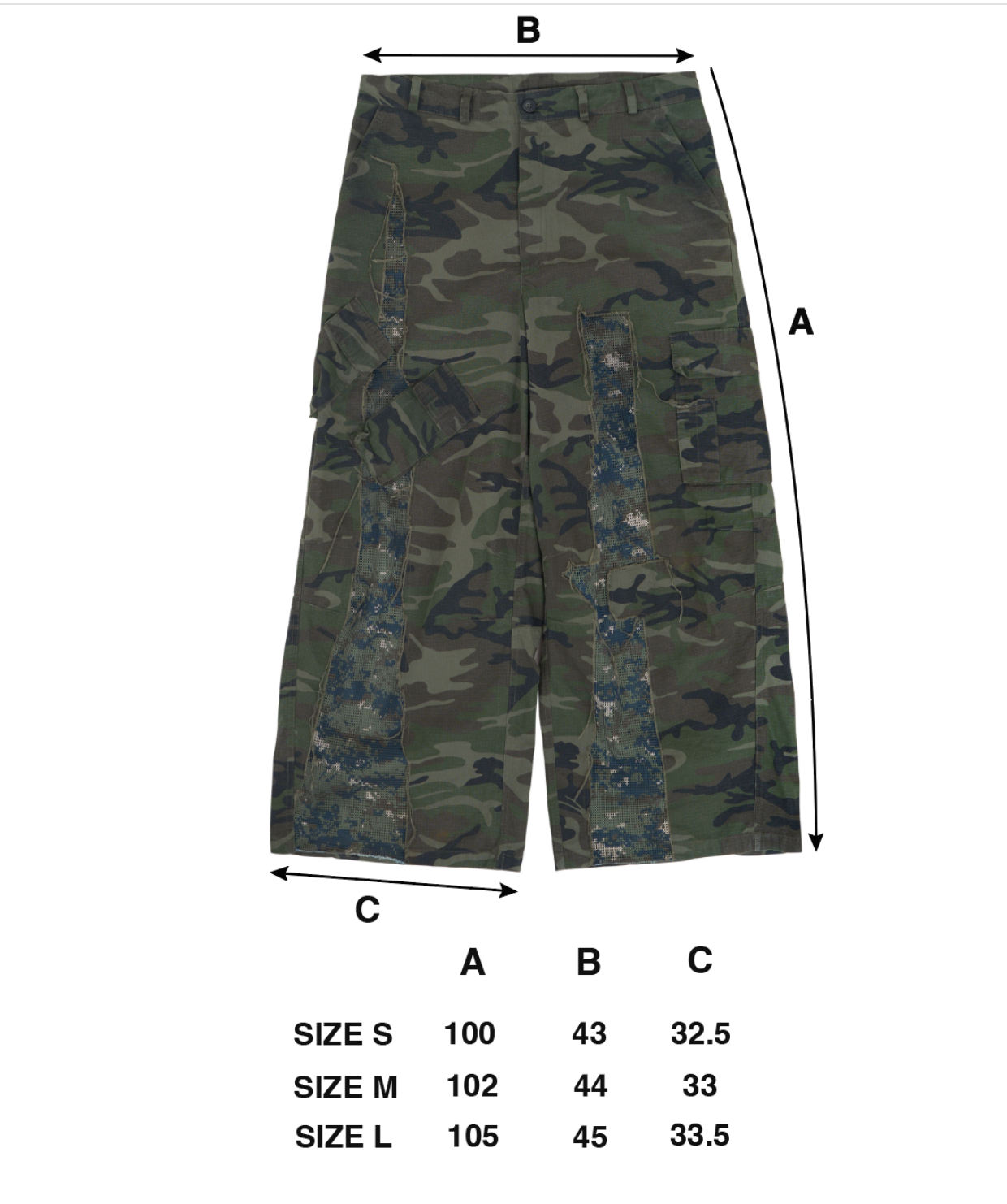 RIPPED CAMO PANTS